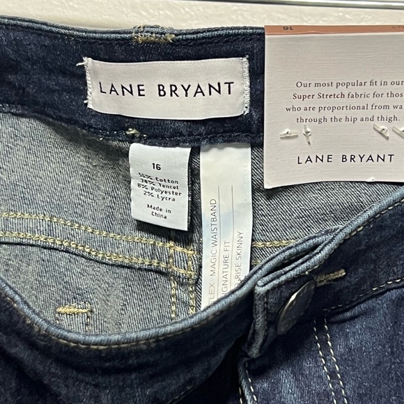 “Lane Bryant” SZ: (16) Super Stretch Signature Fit Mid Rise “Bling” On Front NWT - Picture 3 of 7